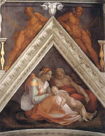 Michelangelo Buonarroti Ancestors of Christ: figures Norge oil painting art